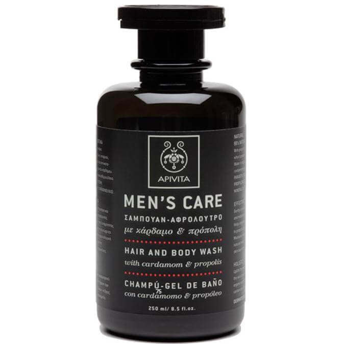 Apivita Apivita Men's Care Hair & Body Wash With Cardamom & Propolis Ανδρικό Σαμπουάν & Αφρόλουτρο με Κάρδαμο & Πρόπολη 250ml