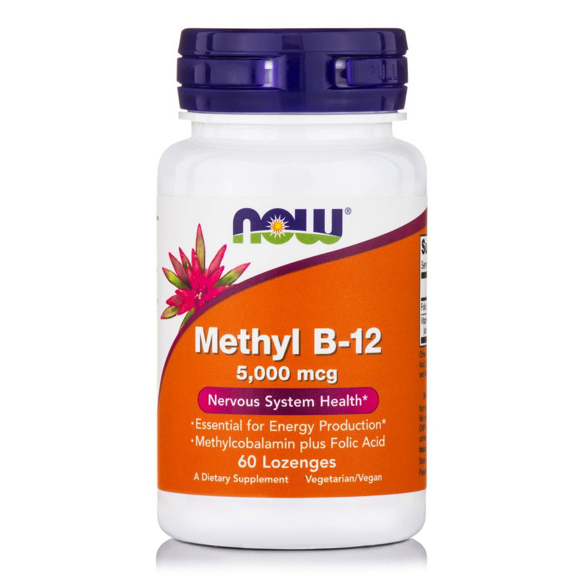 Now Now Foods Methyl B-12 5.000 mcg (Methylcobalamin) Συμπλήρωμα Διατροφής για την Φυσιολογική Λειτουργία του Εγκεφάλου 60 Lozenges