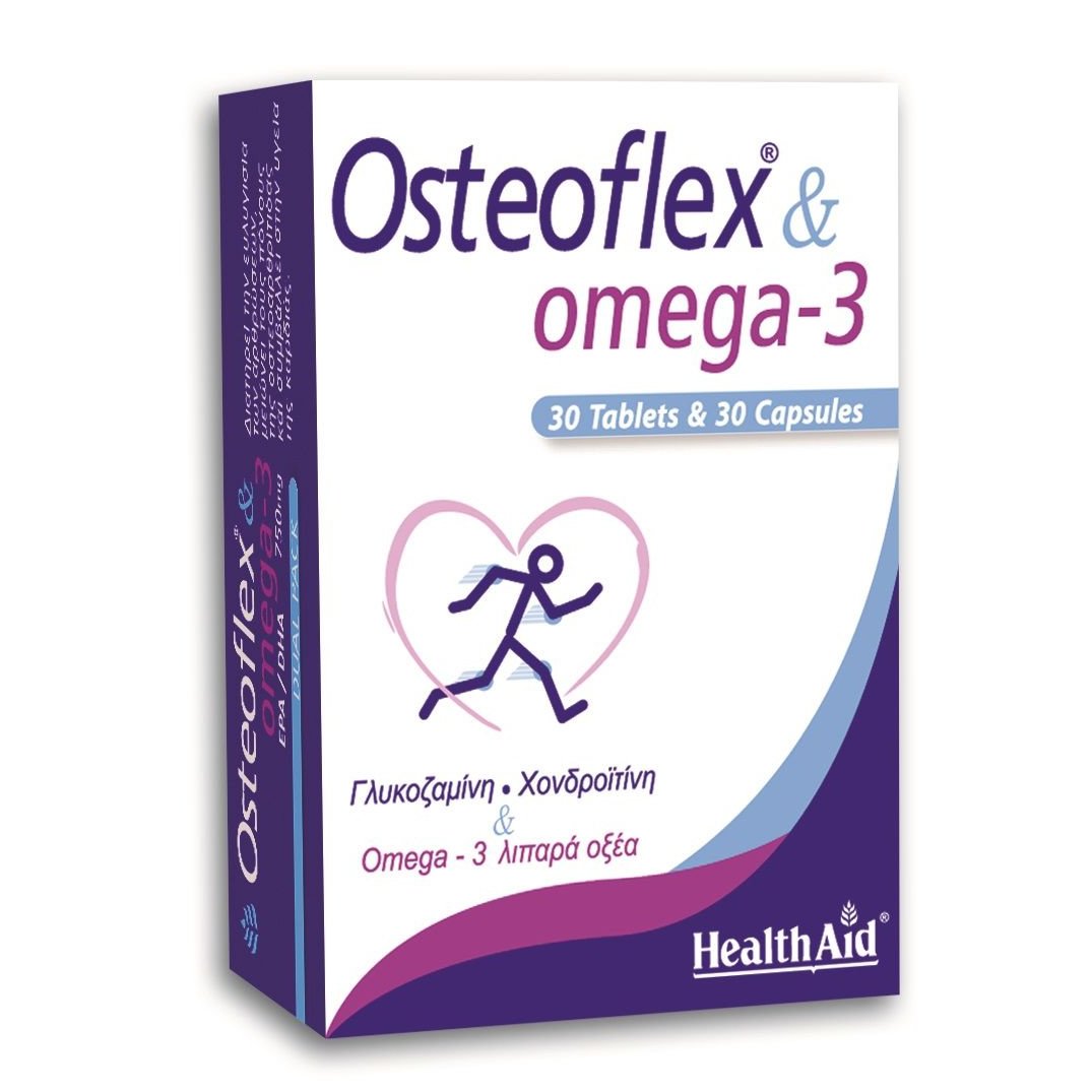 Health Aid Osteoflex & Omega-3 750mg Ευκίνητες Αρθρώσεις & Υγιες Κυκλοφορικό Duo 30caps+30tabs