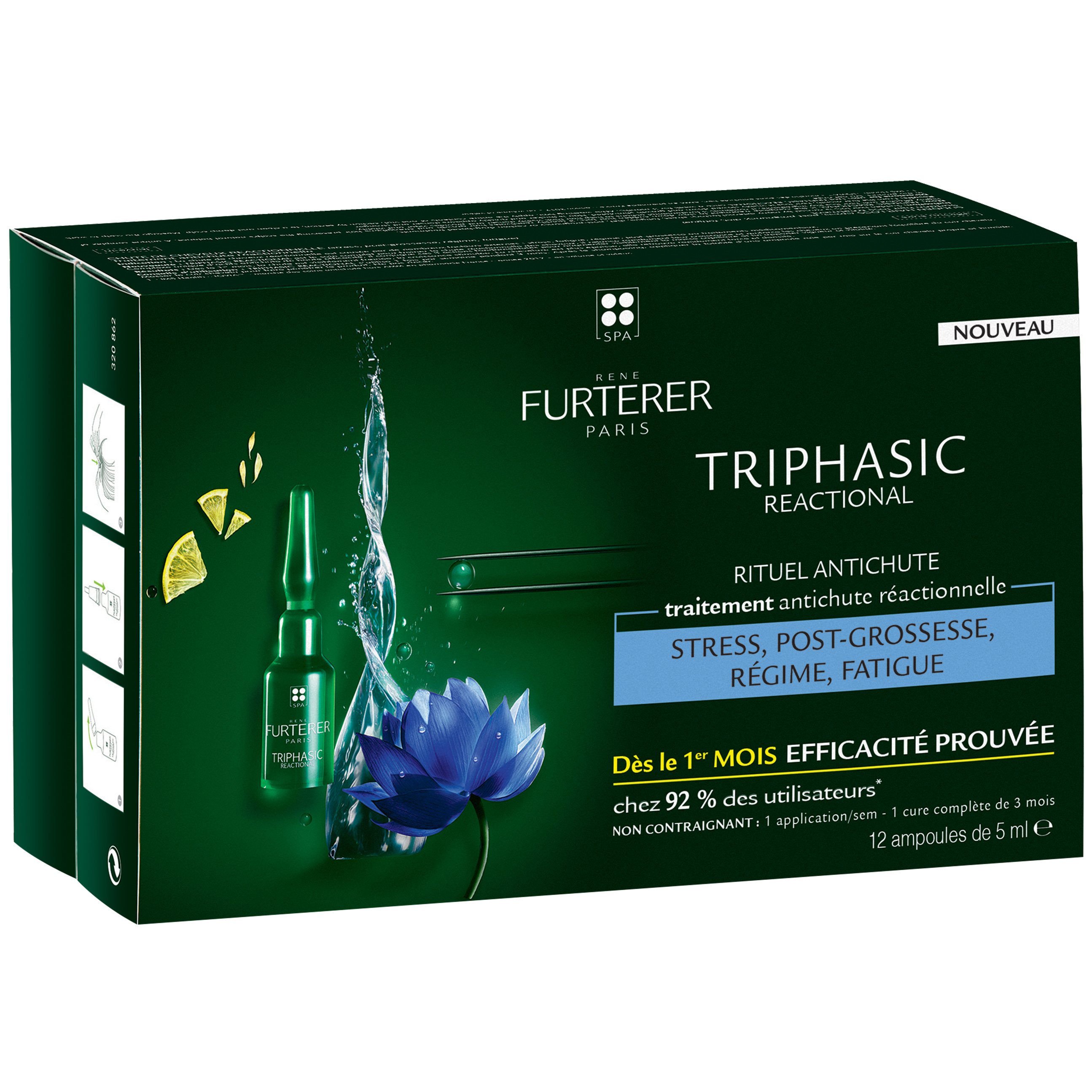 Rene Furterer Rene Furterer Triphasic Reactionel Anti-Hair Loss Ritual Αγωγή Κατά της Αντιδραστικής Τριχόπτωσης 12 ampoules x 5ml