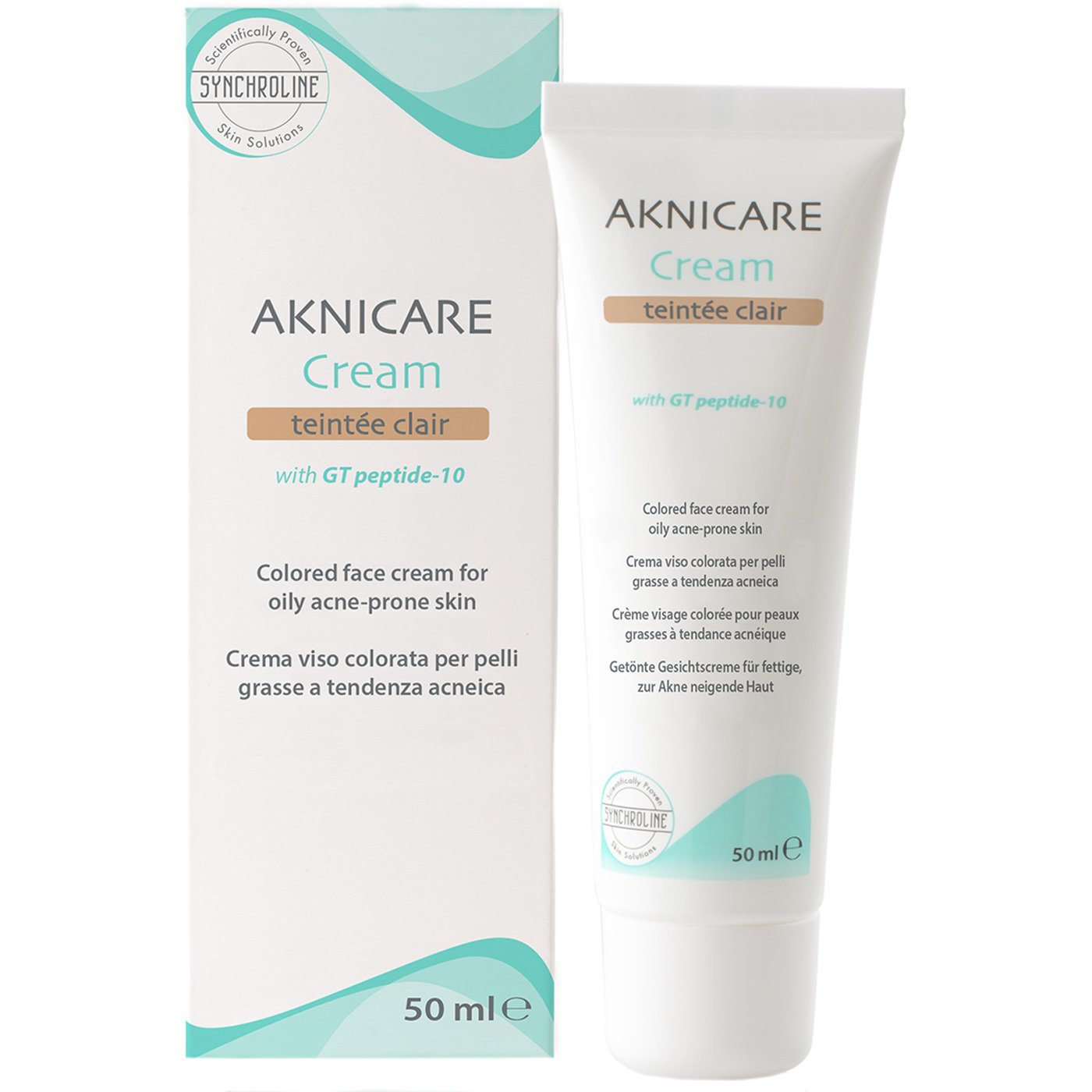 Synchroline Synchroline Aknicare Teintée Face Cream for Oily Acne-Prone Skin Ματ Ενυδατική Κρέμα Προσώπου με Χρώμα & Αντιμικροβιακή Δράση για Λιπαρό Δέρμα με Τάση Ακμής 50ml - Clair