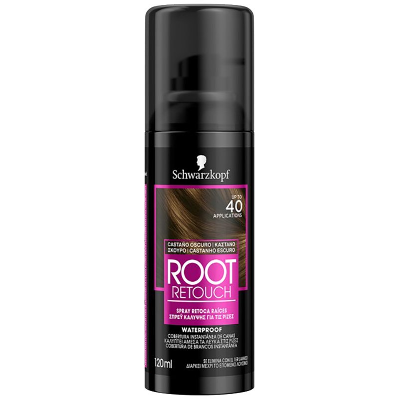 Schwarzkopf Root Retoucher Spray που Καλύπτει τα Λευκά στις Ρίζες, Καστανό Σκούρο 120ml