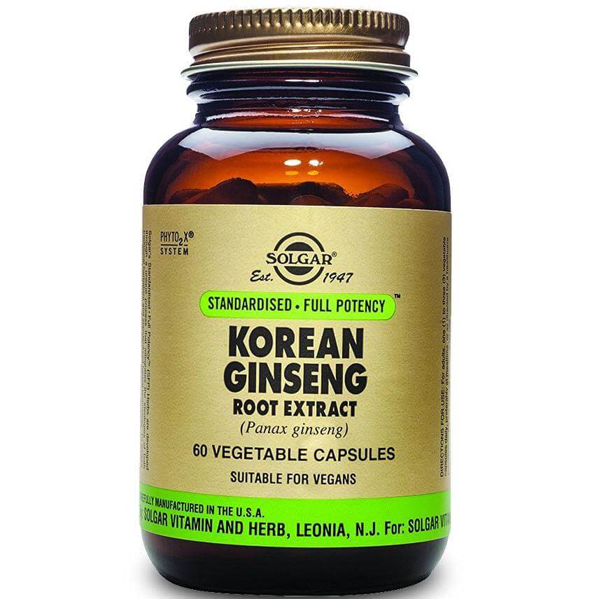 Solgar Sfp Korean Ginseng Root Extract Συμπλήρωμα Διατροφής Βοηθάει στην Ενδυνάμωση του Κεντρικού Νευρικού Συστήματος 60veg.caps