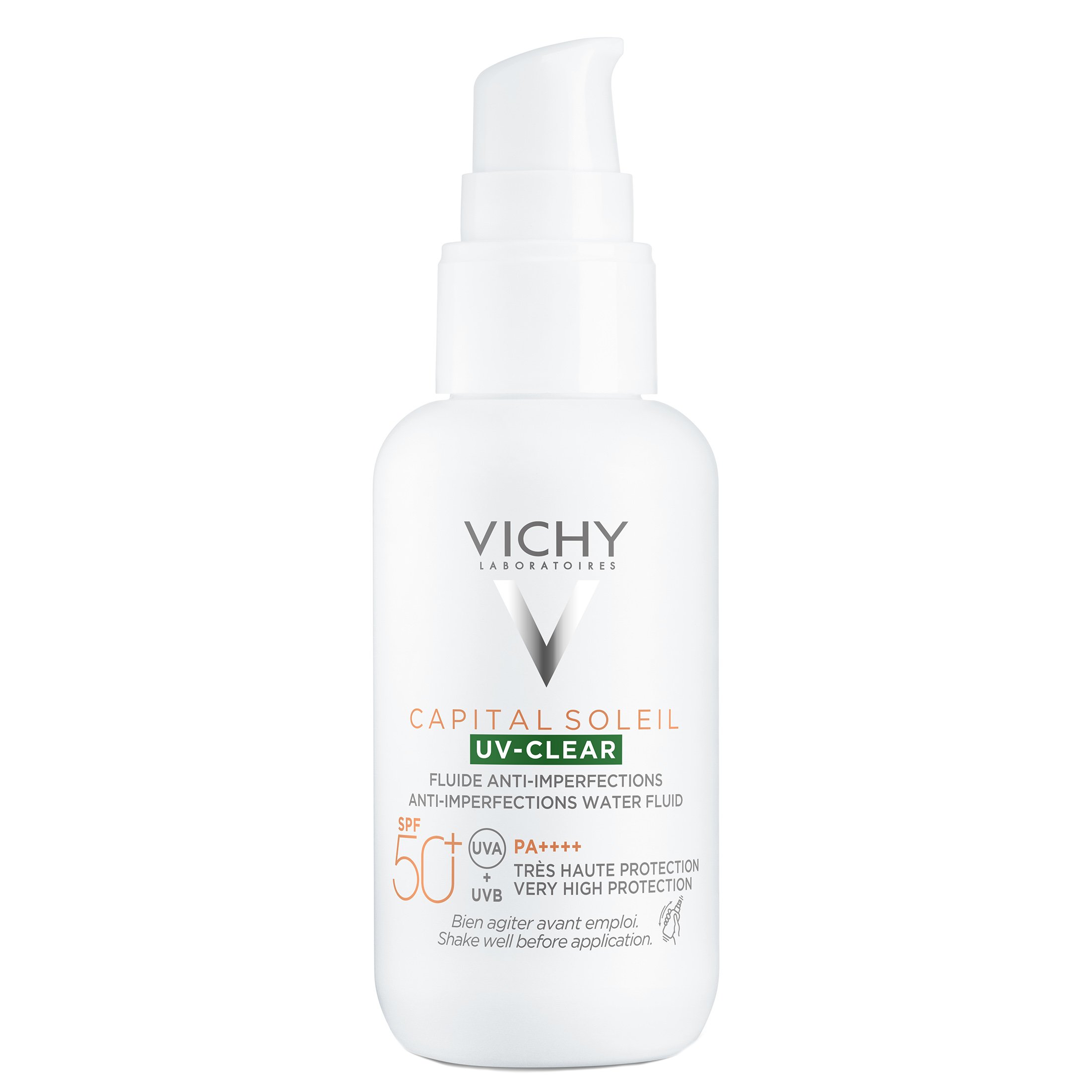 Vichy Vichy Capital Soleil UV-Clear Spf50+ Λεπτόρρευστο Αντηλιακό Προσώπου Πολύ Υψηλής Προστασίας, Κατά των Ατελειών, για Λιπαρές Επιδερμίδες 40ml