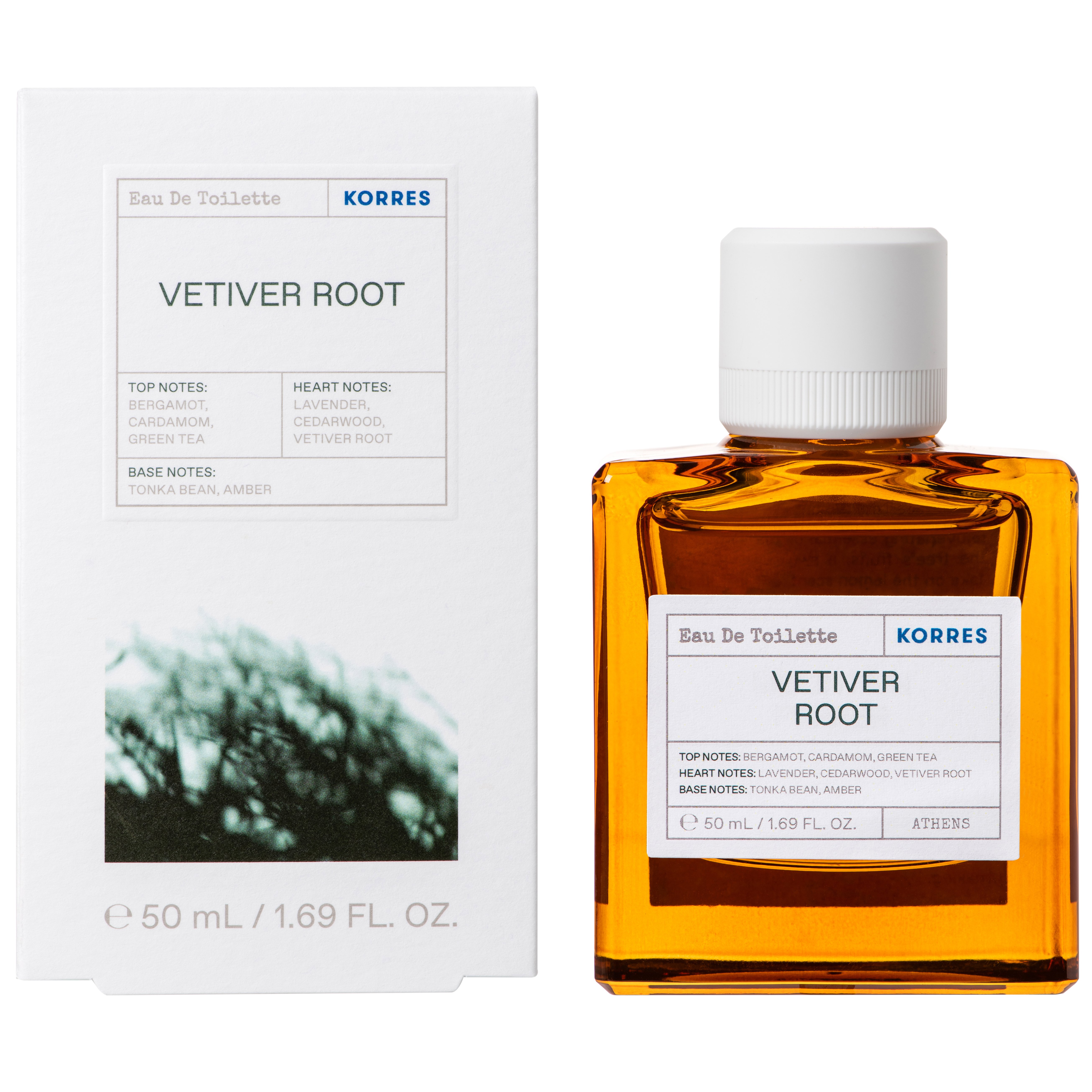 Korres Korres Vetiver Root Eau de Toilette Ανδρικό Άρωμα με Νότες Bergamot, Cardamom και Green Tea 50ml