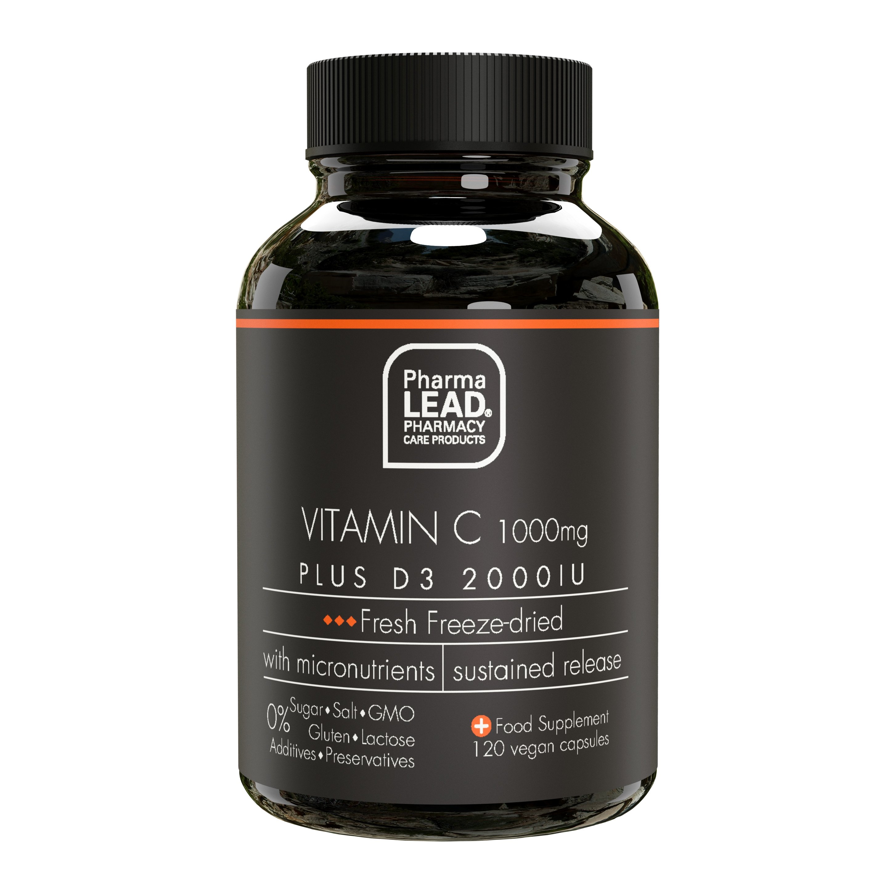 PharmaLead Pharmalead Black Range Vitamin C 1000mg & D3 2000ui Συμπλήρωμα Διατροφής για την Ενίσχυση του Ανοσοποιητικού Συστήματος & τη Μείωση της Κόπωσης 120veg.caps