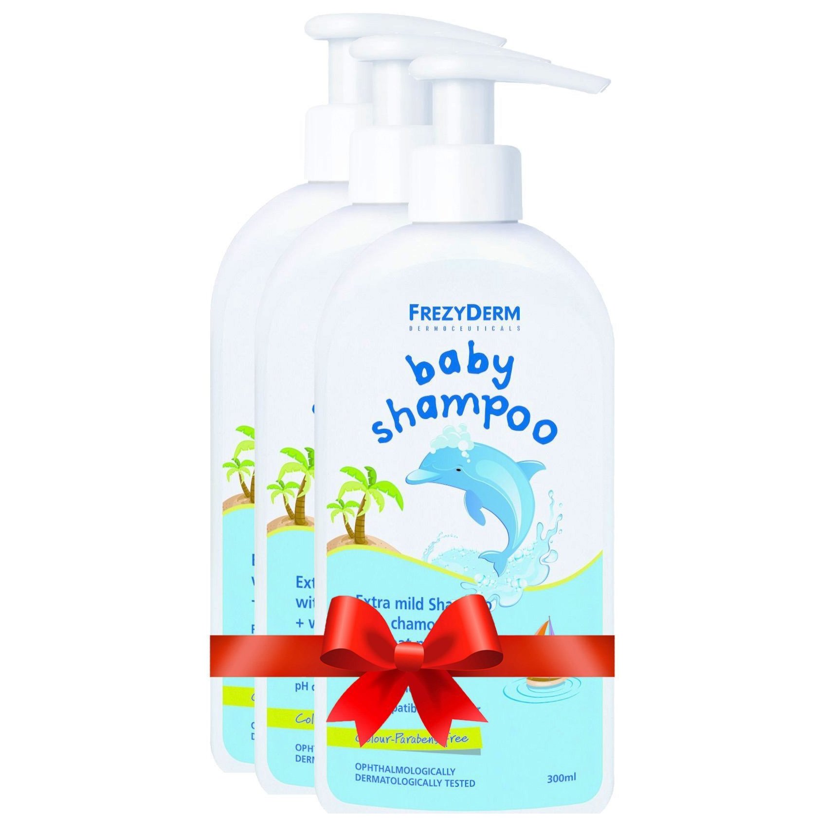 Frezyderm Σετ Frezyderm Baby Shampoo Βρεφικό Σαμπουάν με Χαμομήλι Εστέρες Αμυγδάλου & Πρωτείνες Σιταριού 3x300ml