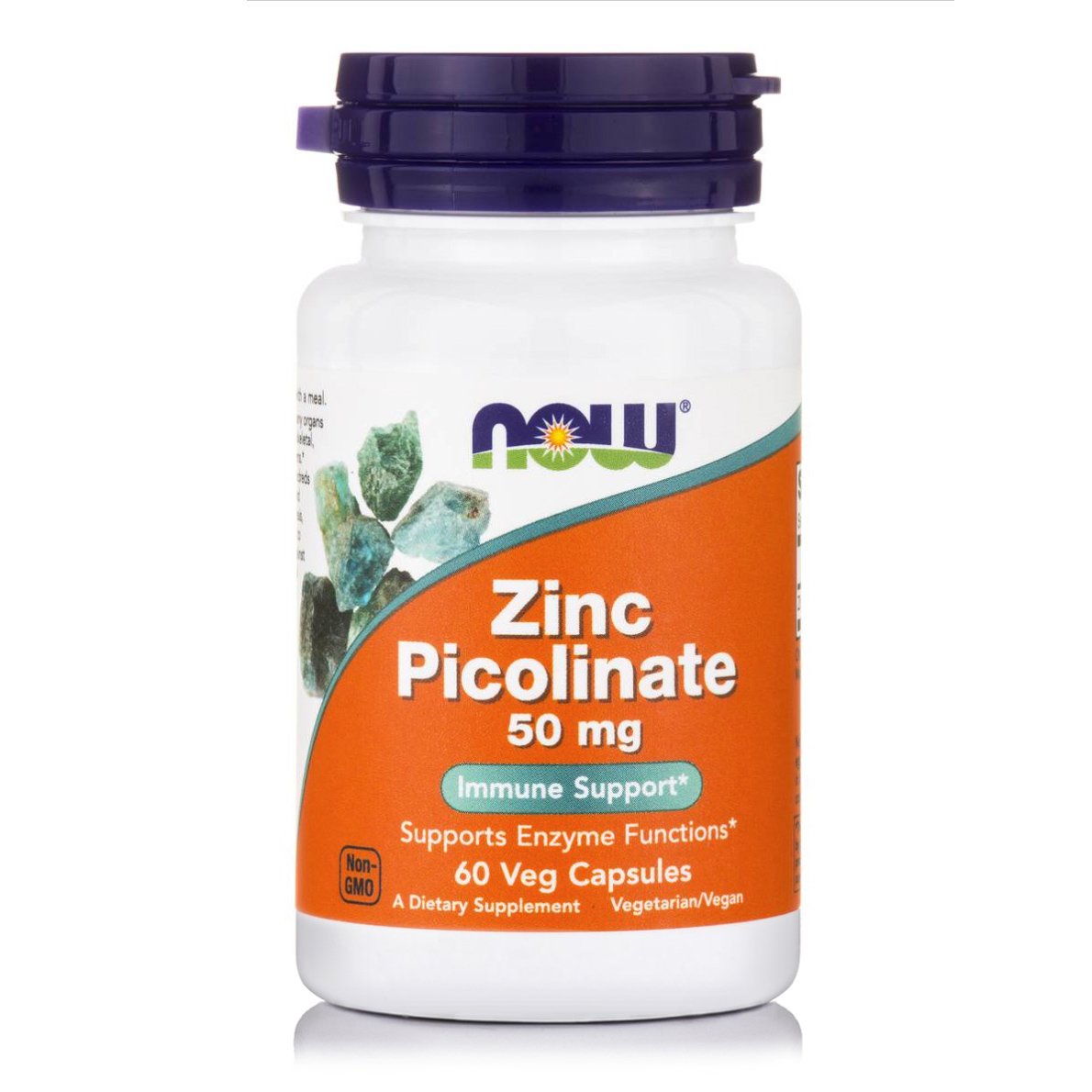 Now Now Foods Zinc Picolinate 50mg Συμπλήρωμα Διατροφής, Ψευδάργυρος στην πιο Απορροφήσιμη Μορφή 60veg.caps