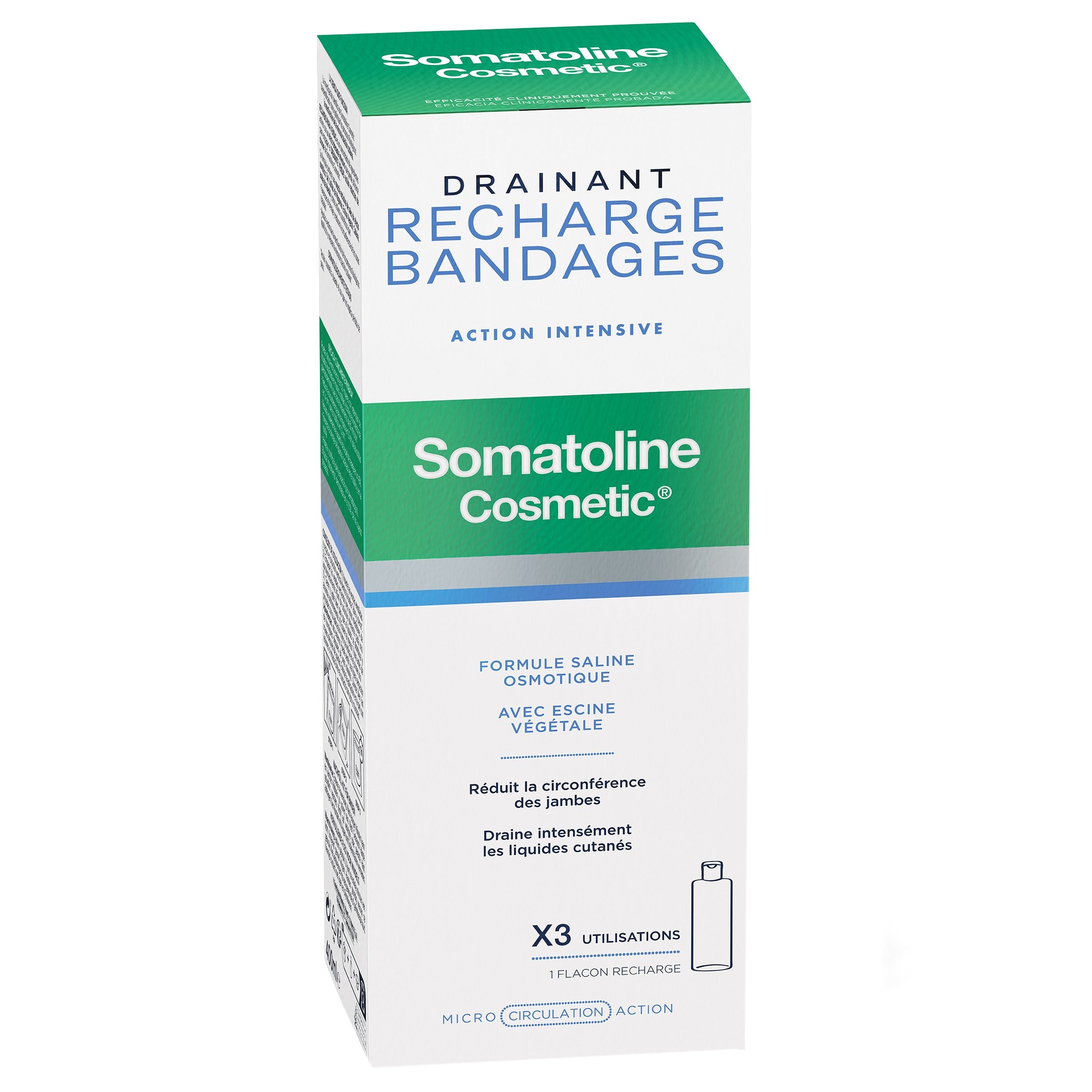 Somatoline Somatoline Cosmetic Drainant Recharge Bandages Action Intensive Liquid Υγρό Διάλυμα Επαναπλήρωσης για τους Επιδέσμους Αποσυμφόρησης των Ποδιών 400ml