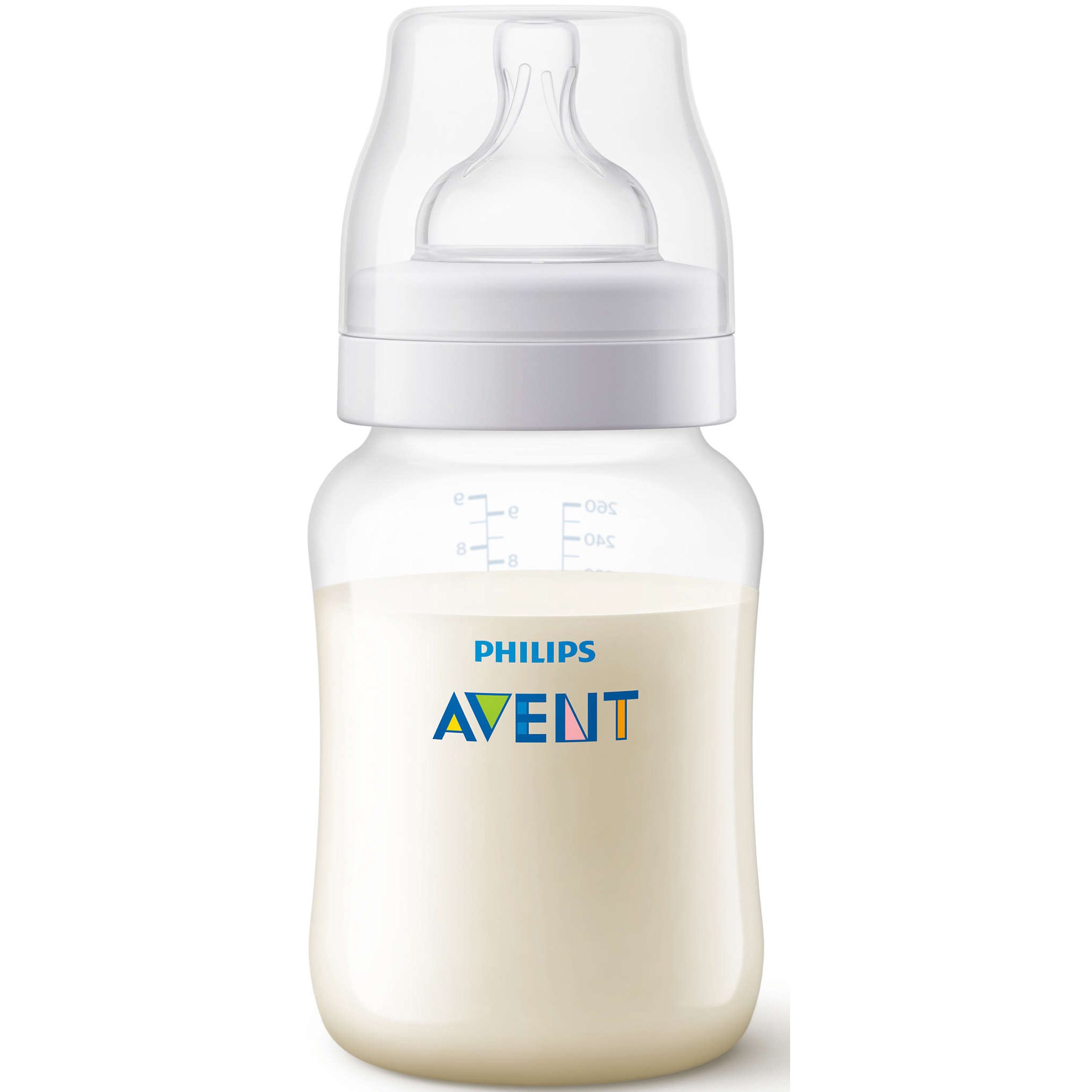 Philips Avent Avent Anti-Colic Μπιμπερό Θηλή Σιλικόνης Αργής Ροής Κατά των Κολικών & της Δυσφορίας, από 1 Μηνών,0% BPA 260ml SCF813/17