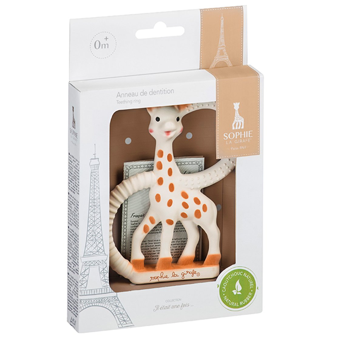 Sophie La Girafe Sophie La Girafe Teething Ring Κωδ 010318 Δακτύλιος Οδοντοφυΐας από Καουτσούκ με 2 Υφές & Σχήμα Καμηλοπάρδαλης 0m+, 1 Τεμάχιο