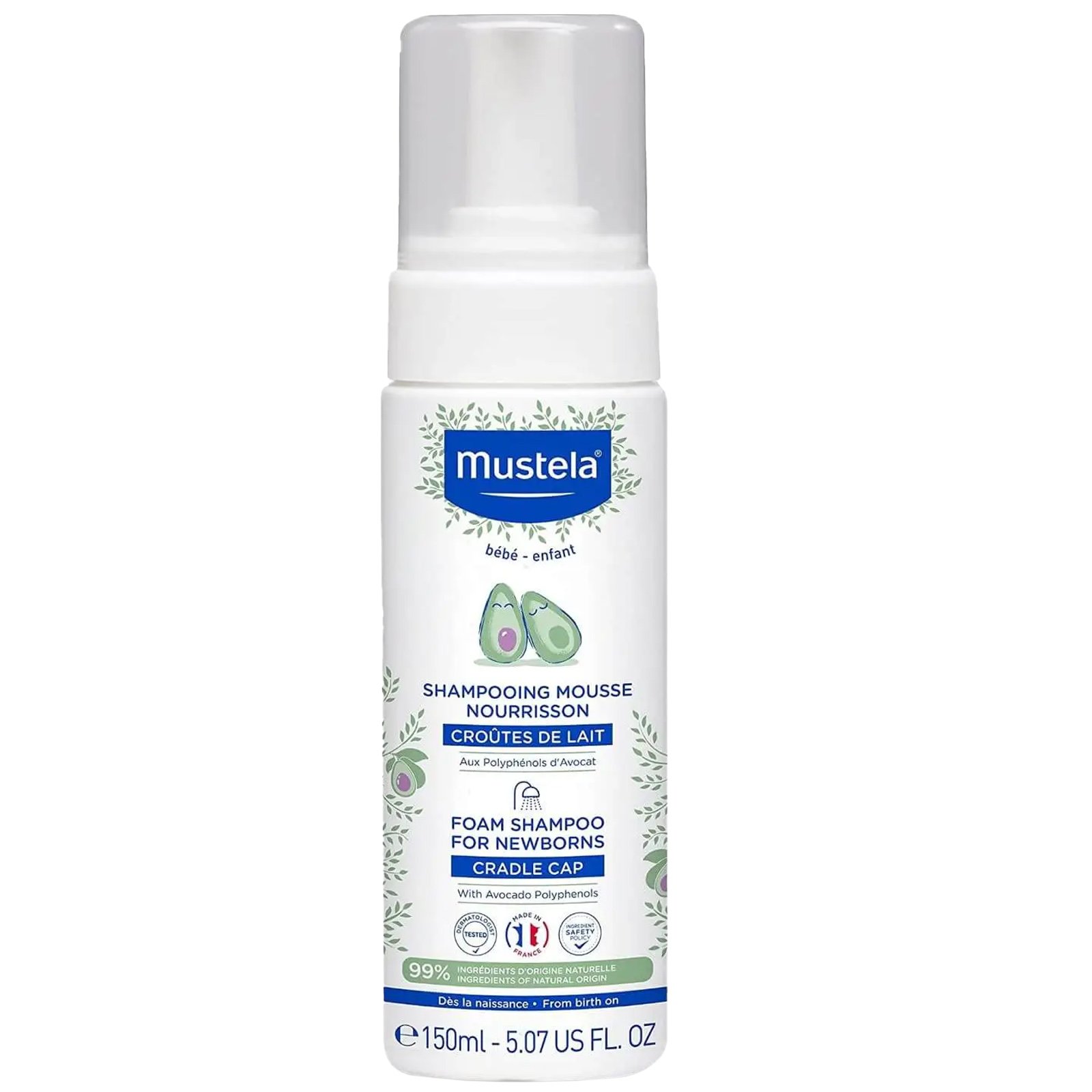 Mustela Mustela Cradle Cap Baby Foam Shampoo Σαμπουάν σε Μορφή Αφρού για τη Νινίδα 150ml