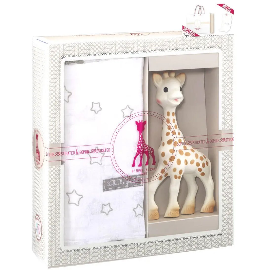 Sophie La Girafe Sophie La Girafe Πακέτο Προσφοράς My First Gift Set Κωδ 000004 Παιχνίδι Οδοντοφυΐας Καμηλοπάρδαλη από Καουτσούκ & Μουσελίνα Πολλαπλών Χρήσεων 0m+, 1 Τεμάχιο