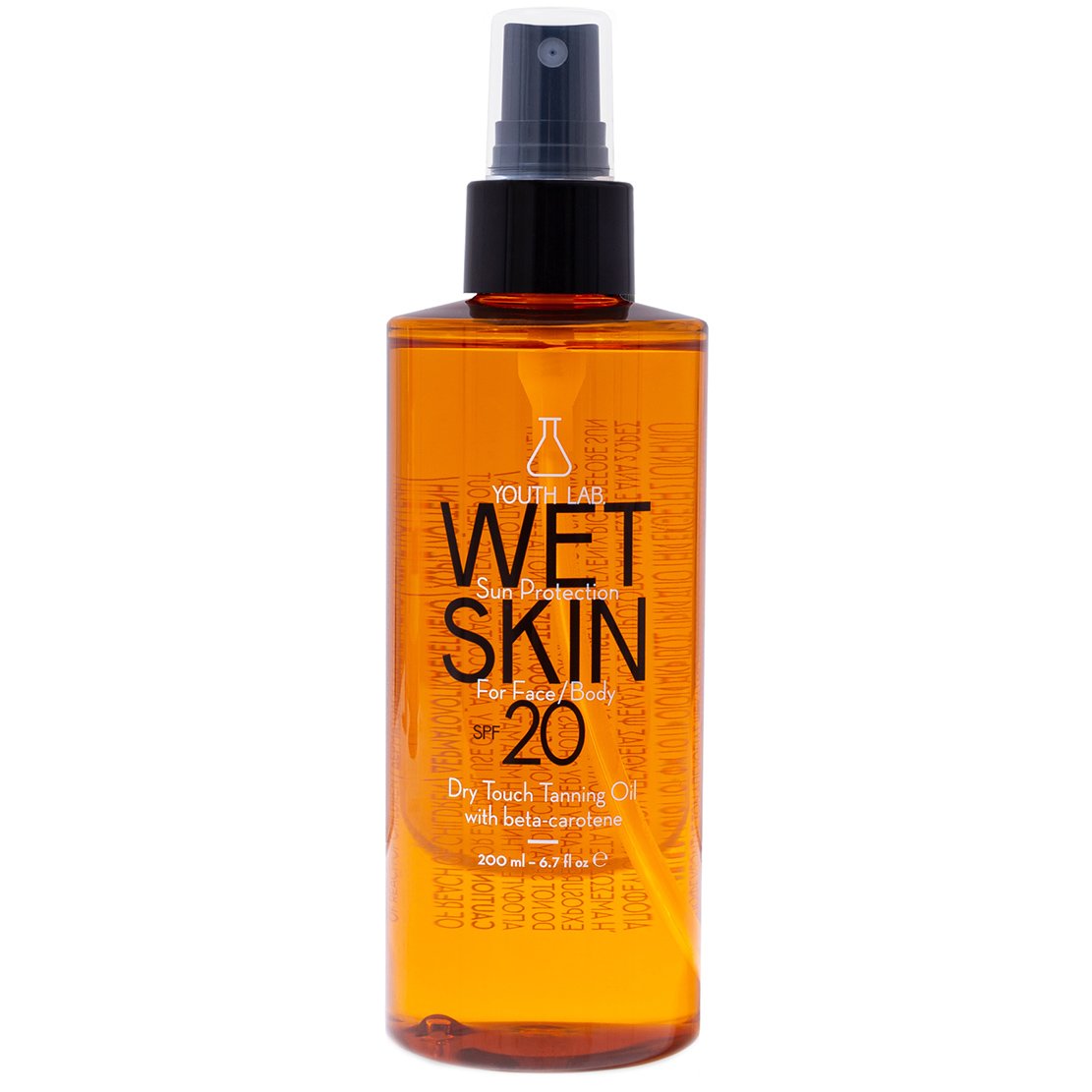 Youth Lab Wet Skin for Face & Body Spf20 Dry Touch Tanning Oil Ξηρό Λάδι Μαυρίσματος για Πρόσωπο & Σώμα με Μεσαία Αντηλιακή Προστασία 200ml φωτογραφία