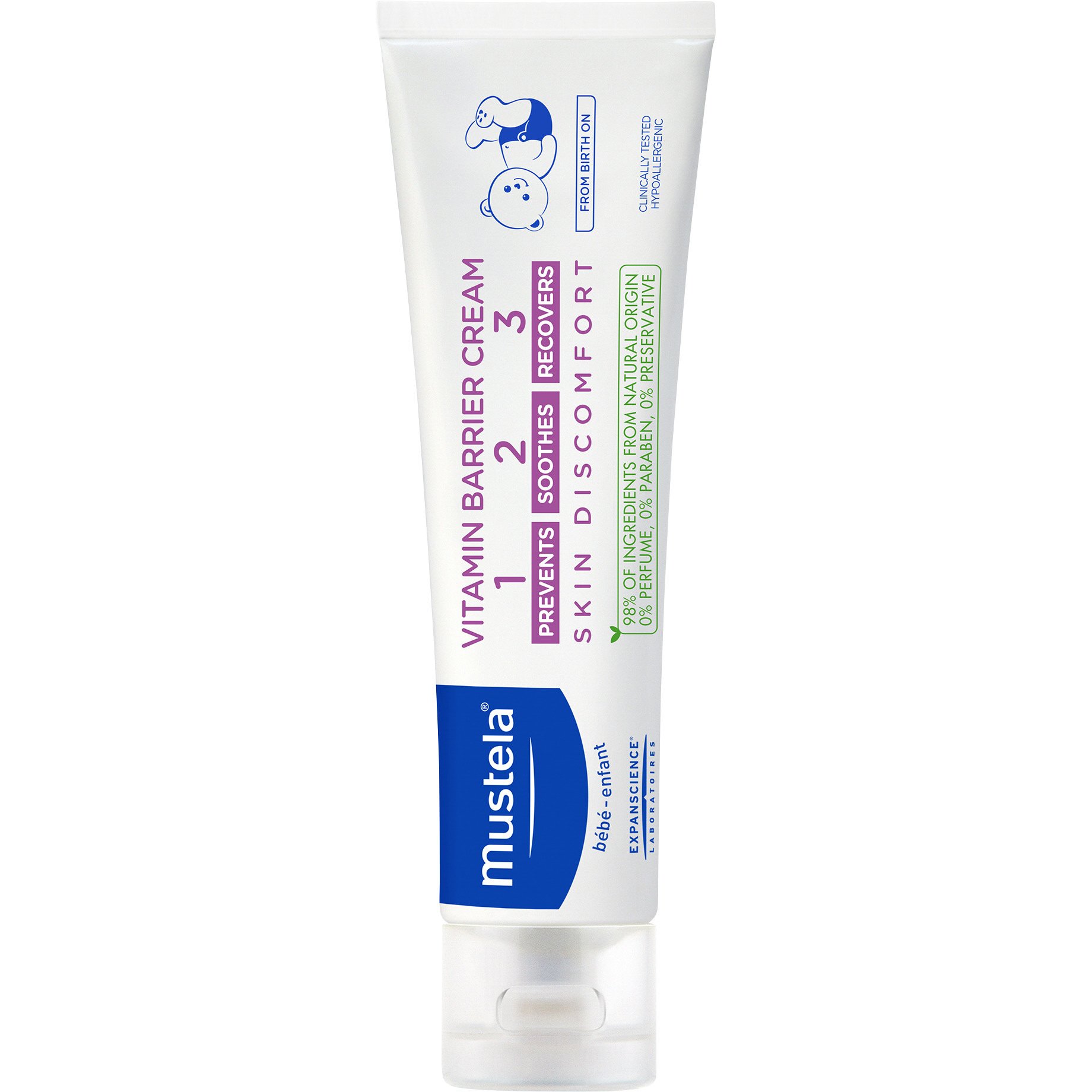 Mustela Mustela 123 Vitamin Barrier Cream Βρεφική Κρέμα Αλλαγής Πάνας - 50ml