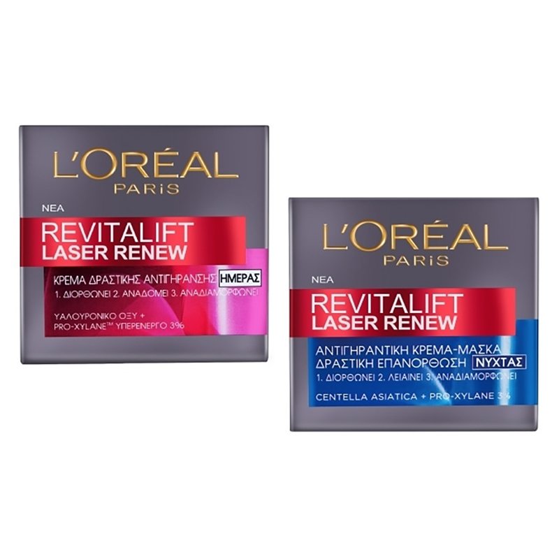 Loreal Paris L'oreal Paris Πακέτο Προσφοράς Revitalift Laser Renew Anti-Ageing Κρέμα Ημέρας 50ml & Revitalift Laser Renew Κρέμα Νύχτας 50ml