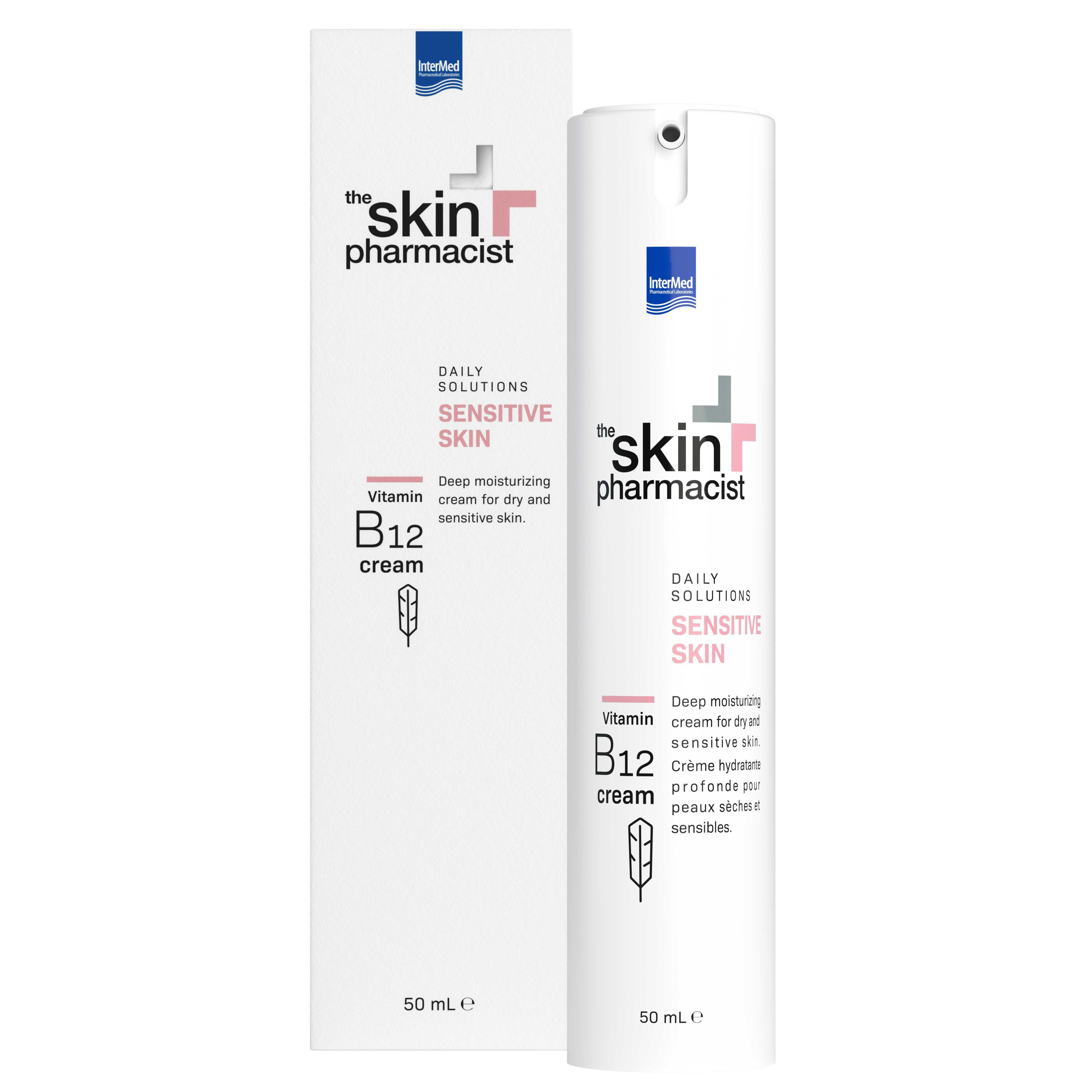 The Skin Pharmacist The Skin Pharmacist Sensitive Skin Vitamin B12 Cream Κρέμα Προσώπου Βαθιάς Ενυδάτωσης για Πολύ Ξηρό & Ευαίσθητο Δέρμα 50ml