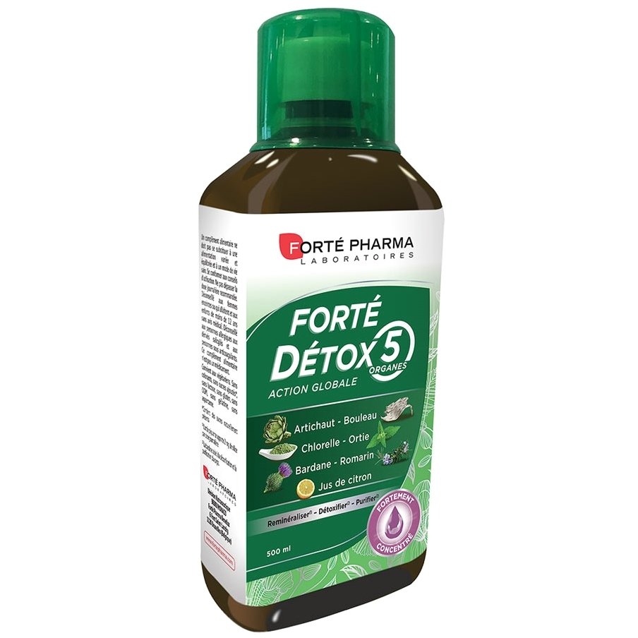 FORTE PHARMA Forte Pharma Forte Detox 5 Organs Συμπλήρωμα Διατροφής για Αποτοξίνωση του Οργανισμού, Συνολική Δράση σε 5 Όργανα 500ml