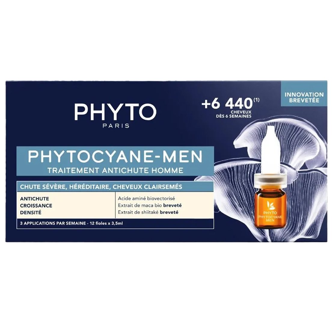 Phyto Paris Phyto Phytocyane Anti-Hair Loss Treatment for Men Θεραπεία Κατά της Έντονης Ανδρικής Τριχόπτωσης Λόγω Κληρονομικότητας & Αραίωσης των Μαλλιών 12vials x 3,5ml